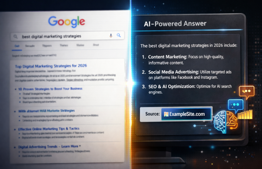 AI search visibility and modern SEO strategy concept