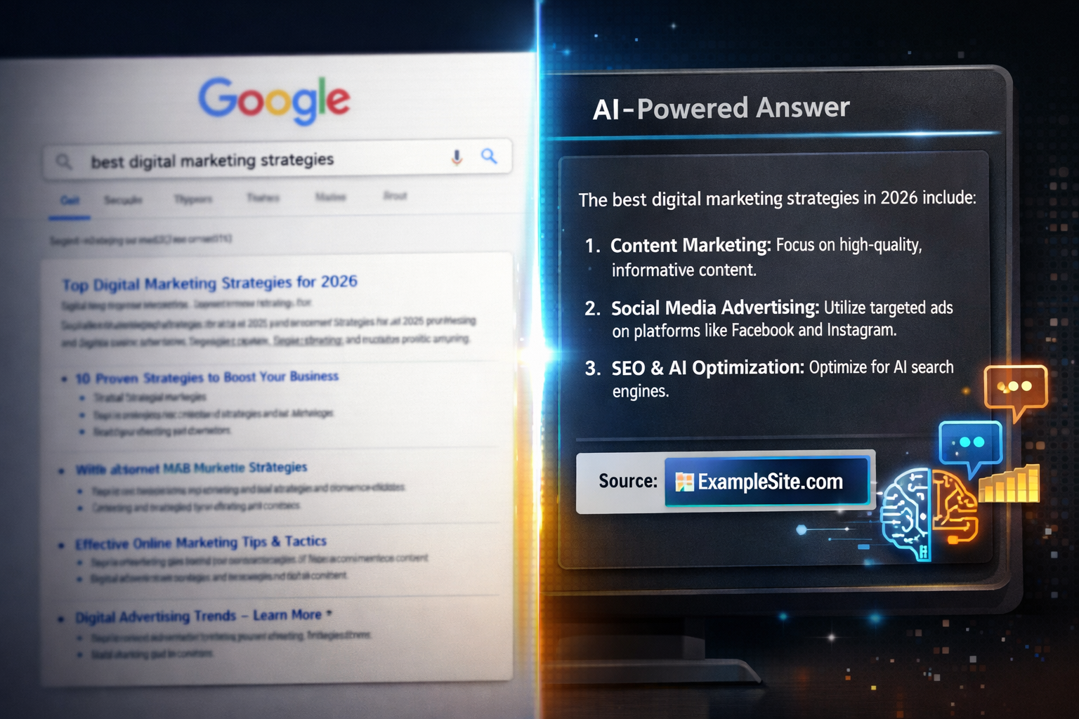 AI search visibility and modern SEO strategy concept