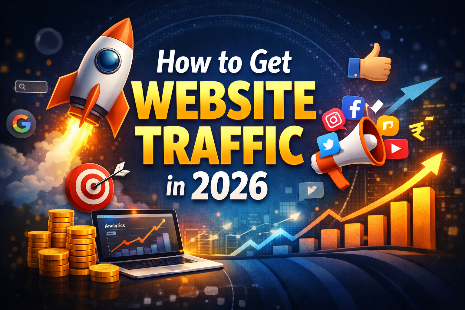 how to get website traffic in 2026 using seo social media and digital marketing strategies